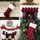 thumbnail image 3 of Medias de Navidad - Adorno de medias de Navidad a cuadros rojos y negros de 16.5 pulgadas con puño de felpa para decoraciones familiares (4 piezas) Xemadio WRJM-430-1, 3 of 4