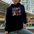 thumbnail image 2 of Life is Better in a Tutu Retro Merch Gift Ideas for Dancers Navy Hooded Sweatshirt or Hoodie, Medium, 2 of 5