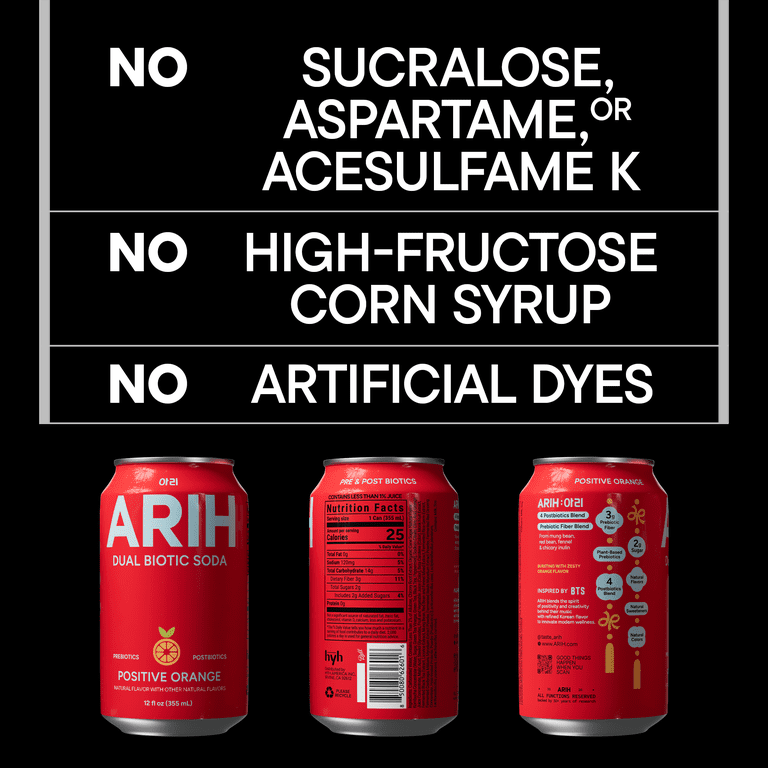 ARIH Dual Biotic Soda, Functional Prebiotic and Postbiotic Soda