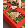 thumbnail image 4 of Christmas Placemats Set of 6 Gingerbread House Christmas Placemats for Dining Table Red Pine Tree Snowflake Table Mat Winter Holiday Home Party Kitchen Table Decorations, 4 of 6