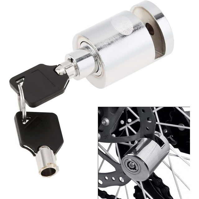 Candado Antirrobo para Freno de Disco de Motocicleta con 2 Llaves, Candado de Seguridad Portátil de Acero Inoxidable para Bicicletas, Scooters y Bicicletas Eléctricas, Espacio de Bloqueo de 42 Mm