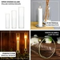 thumbnail image 4 of Efavormart 2 Pack Clear Candelabra Candle Holder Glass Shades, Open Ends Pillar Hurricane Candle Shades - 24", 4 of 11