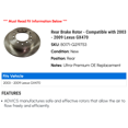 thumbnail image 2 of Rear Brake Rotor - Compatible with 2003 - 2009 GX470 2004 2005 2006 2007 2008, 2 of 2