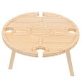 thumbnail image 1 of 1 Pce Table Ronde Portable en Bois Table de Rangement pour Collations Bureau de Service pour Aliments Table à Vin, 1 of 9