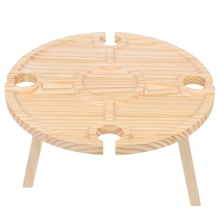 LABSERRON 1Pcs Wood Round Table for Outdoor Picnic Round Shape 30X30X16CM