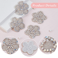 thumbnail image 4 of 4Pcs Flower Cloth Patches Glass Beaded Appliques Stick On Patch with Rhinestone Costume Accessories Clear AB 54.5x55x4mm for DIY, 4 of 6