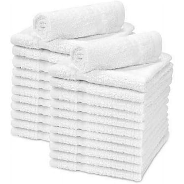 Soft Textiles 24-Pack White Washcloths, 100% Cotton Towel Baby Face Cloth