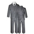 thumbnail image 5 of 7pc BoysTeens Kids Formal Wedding Tuxedo Dark Gray Suits Vest Bow Tie Sets 8-20, 5 of 5