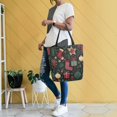 thumbnail image 6 of Open Top Canvas Tote Bag with Zipper Reusable Shopping Bag 13.5x15" Roomy Carryall Christmas Theme Icon, 6 of 9