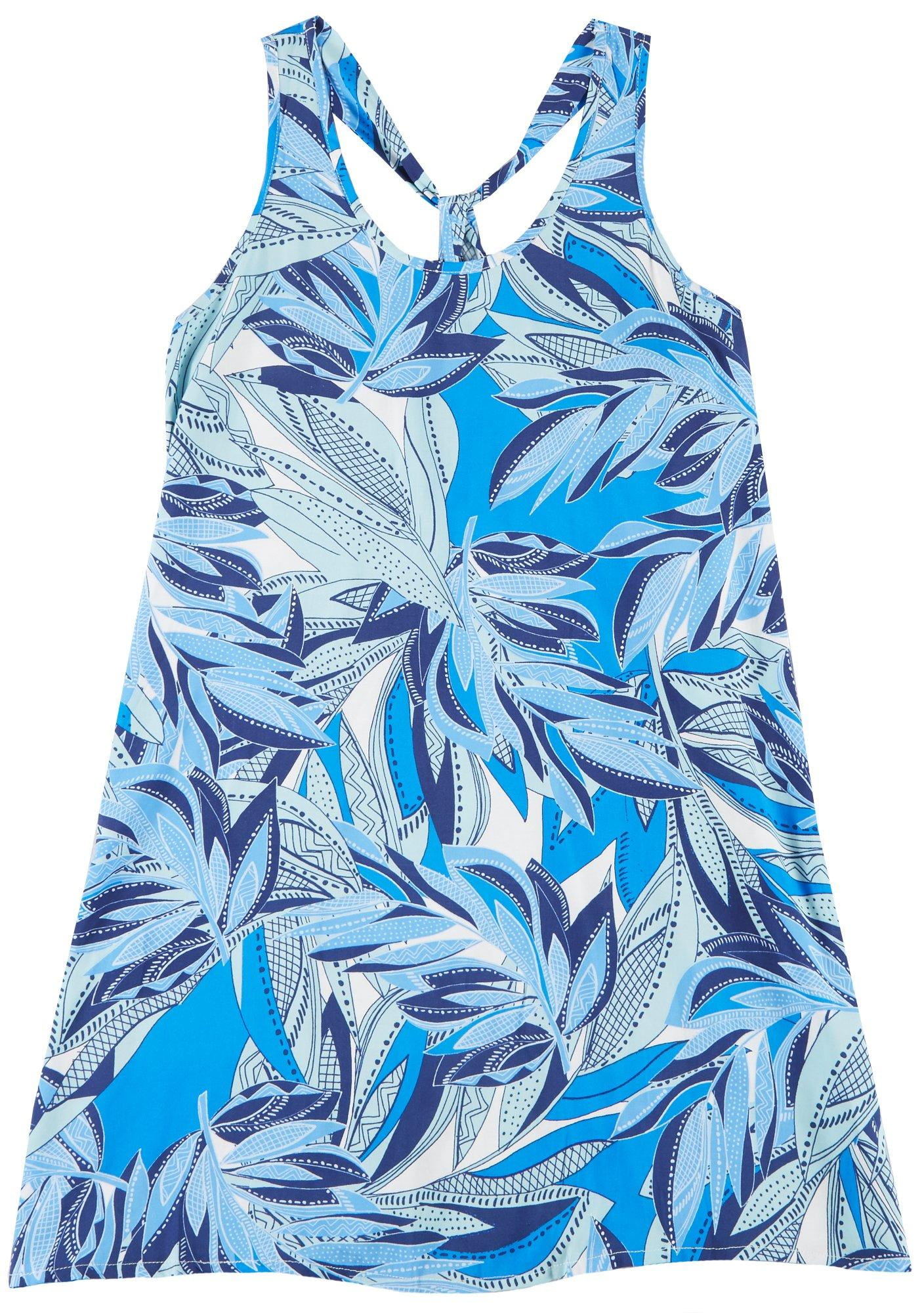 palm print beach cover up