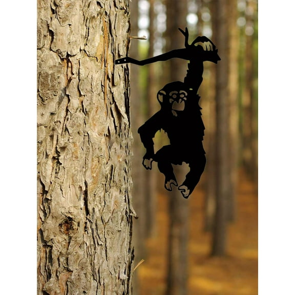 Charming Monkey-Themed Garden Stake-Whimsical Metal Yard Art for Patio, Backyard