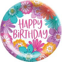 Pretty Petals Floral Flower Child Kids Birthday Party 6.75" Paper Dessert Plates