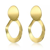QQTDFG Gorgeous 18k Yellow Gold Plated Hoop Earrings Women Wedding Jewelry Gift-#2