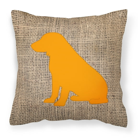 Carolines Treasures BB1070-BL-OR-PW1414 Boykin Spaniel Burlap and Orange Canvas Fabric Decorative Pillow BB1070
