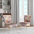 thumbnail image 2 of Designart "Pink Chrysanthemums love expression II" Pink Floral Upholstered Accent Chair - Traditional Arm Chair For Living Room, 2 of 7