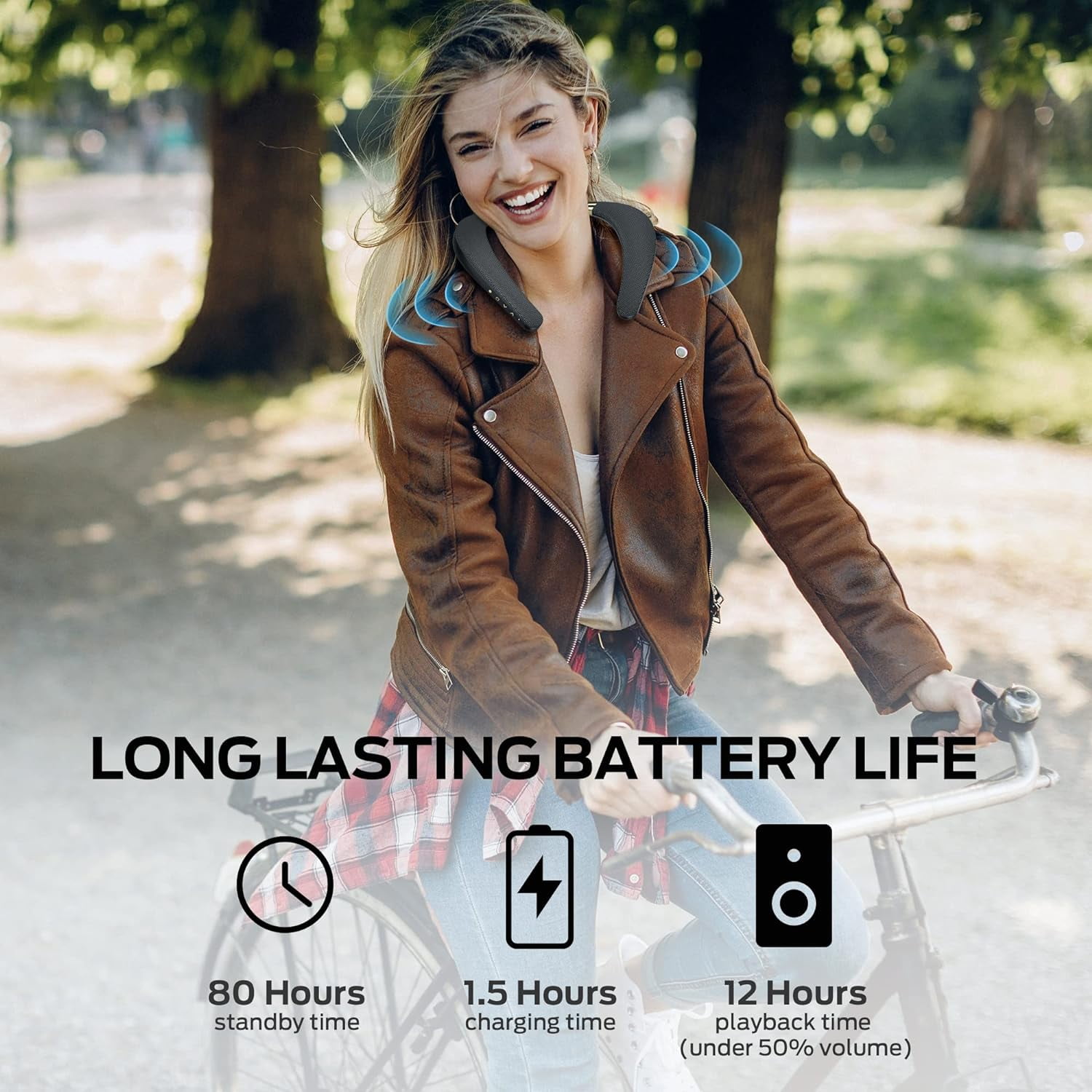 Monster Neckband Bluetooth Speaker, Neck Wireless Wearable Speaker with 12H Playtime, True 3D Stereo Sound, Portable Soundwear, IPX7 Waterproof, for Home, Sport, Outdoor