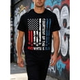 thumbnail image 4 of “Courtesy of the Red White and Blue” Vintage American Flag Short Sleeve Crew Neck T-Shirt, Breathable Cotton Patriotic Top, 4 of 11