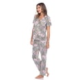 thumbnail image 3 of White Mark Women's Tropical Short Sleeve Button-Down Pajama Set, 3 of 6