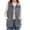 Dark Gray, variant on Fleece Vests for Women, Polka Dot Sleeveless Peter Pan Collar Button Down Teddy Vest with Pockets, Winter Soft Warm Outerwear M-XL