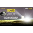 thumbnail image 2 of Nitecore TM20K CREE XP-L2 LEDs Rechargeable Flashlight, 9600mAh Li-ion Battery, White, 20000 Lumens, Black, 2 of 11
