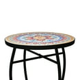 thumbnail image 6 of Christopher Knight Home Outdoor Round Side Table with Mosaic Ceramic Tile Top and Curved Iron Legs, Red, 6 of 10