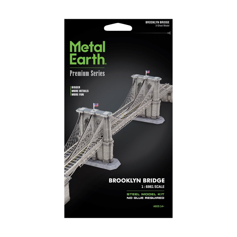 Metal Earth Premium 3D Brooklyn Bridge - Kit Modélisme Métal Detailed 26.4cm