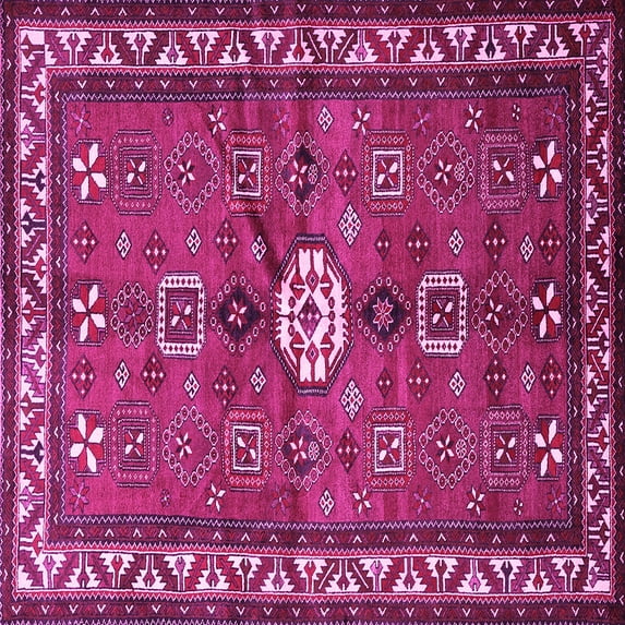 Ahgly Company Indoor Square Persian Pink Traditional Area Rugs, 7' Square