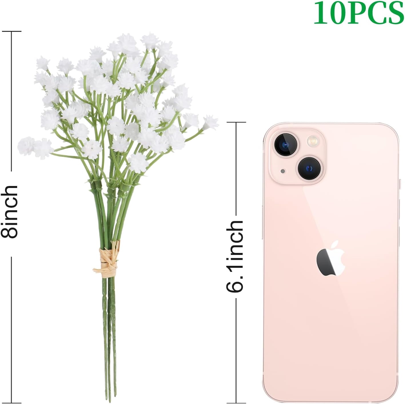 30 PCS Babys Breath Artificial Flowers Fake Babys Breath Flowers Artificial Bulk White Gypsophila Bouquets Real Touch Faux Flowers for Wedding Floral Arrangement Party Home Decoration