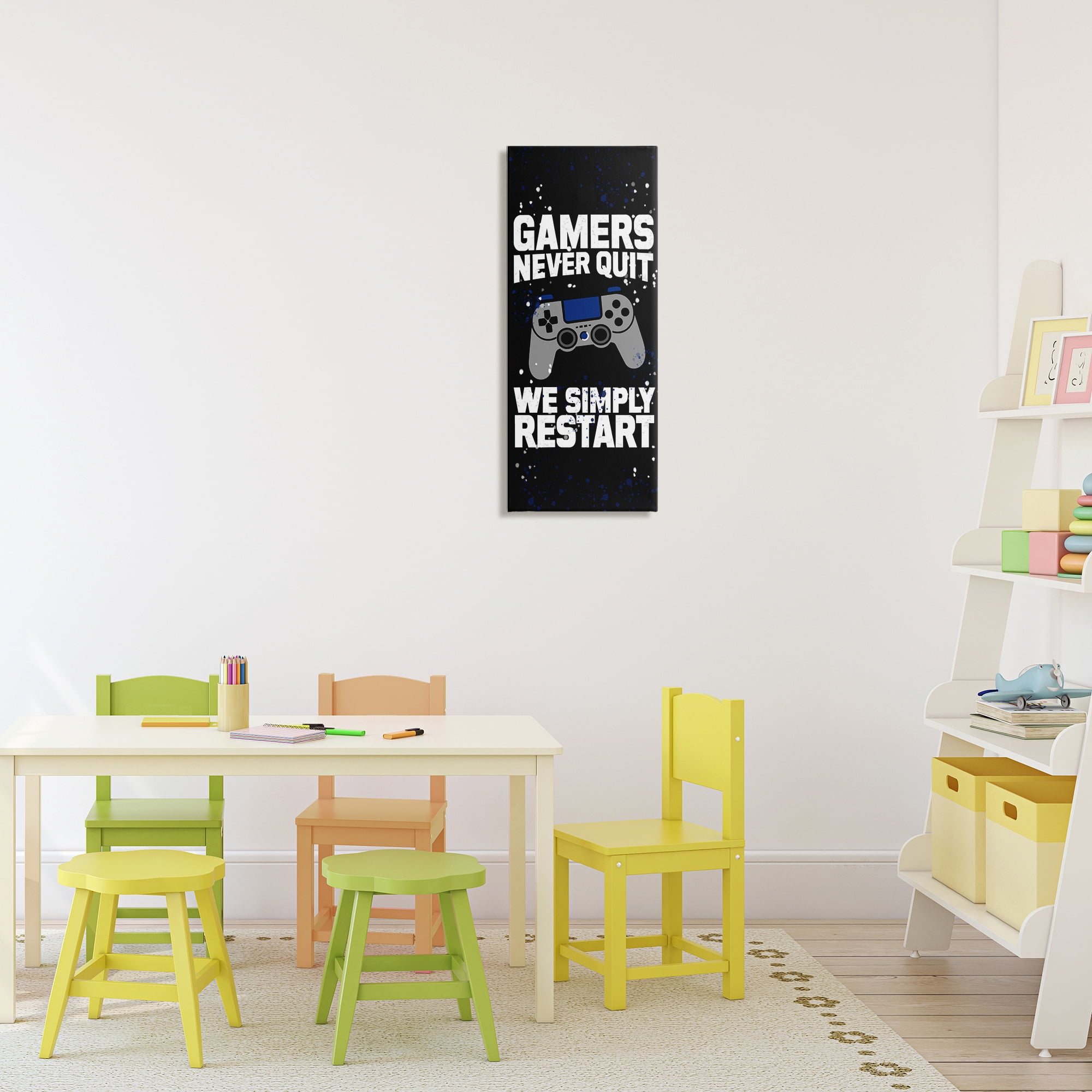Stupell Industries Never Quit Simply Restart Canvas Wall Art, design by Kim Allen