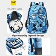 thumbnail image 5 of Juuar School Backpack for Boys, Camouflage School Bag Lightweight Bookbag Trendy Kids Backpacks for Girls, Blue, 5 of 7