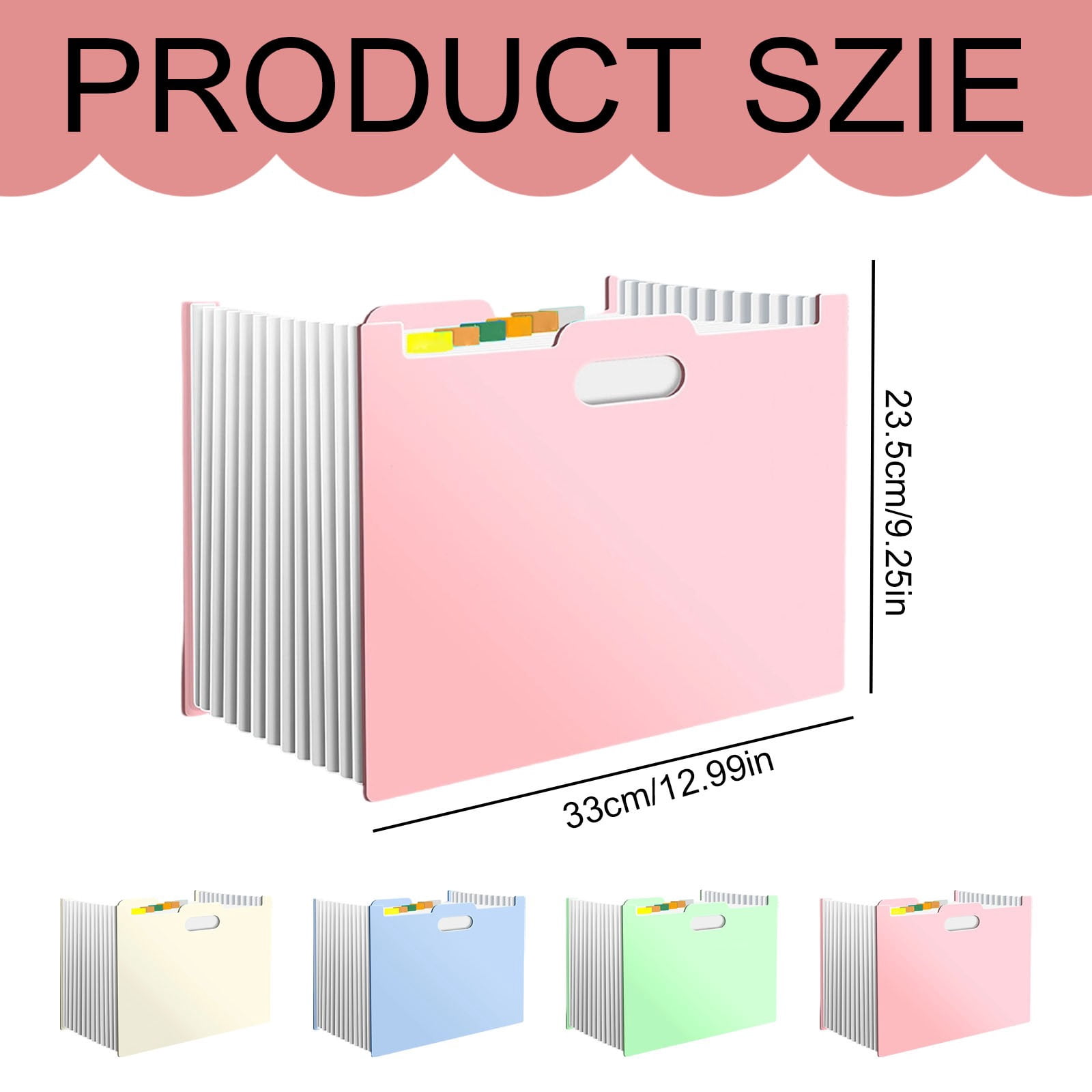 1Pcs Expanding File Folder, 13 Pockets Accordion File Organizer, Letter/A4 Size Document Organizer for Home Office School, Beige, 33*23.5cm/12.99*9.25in