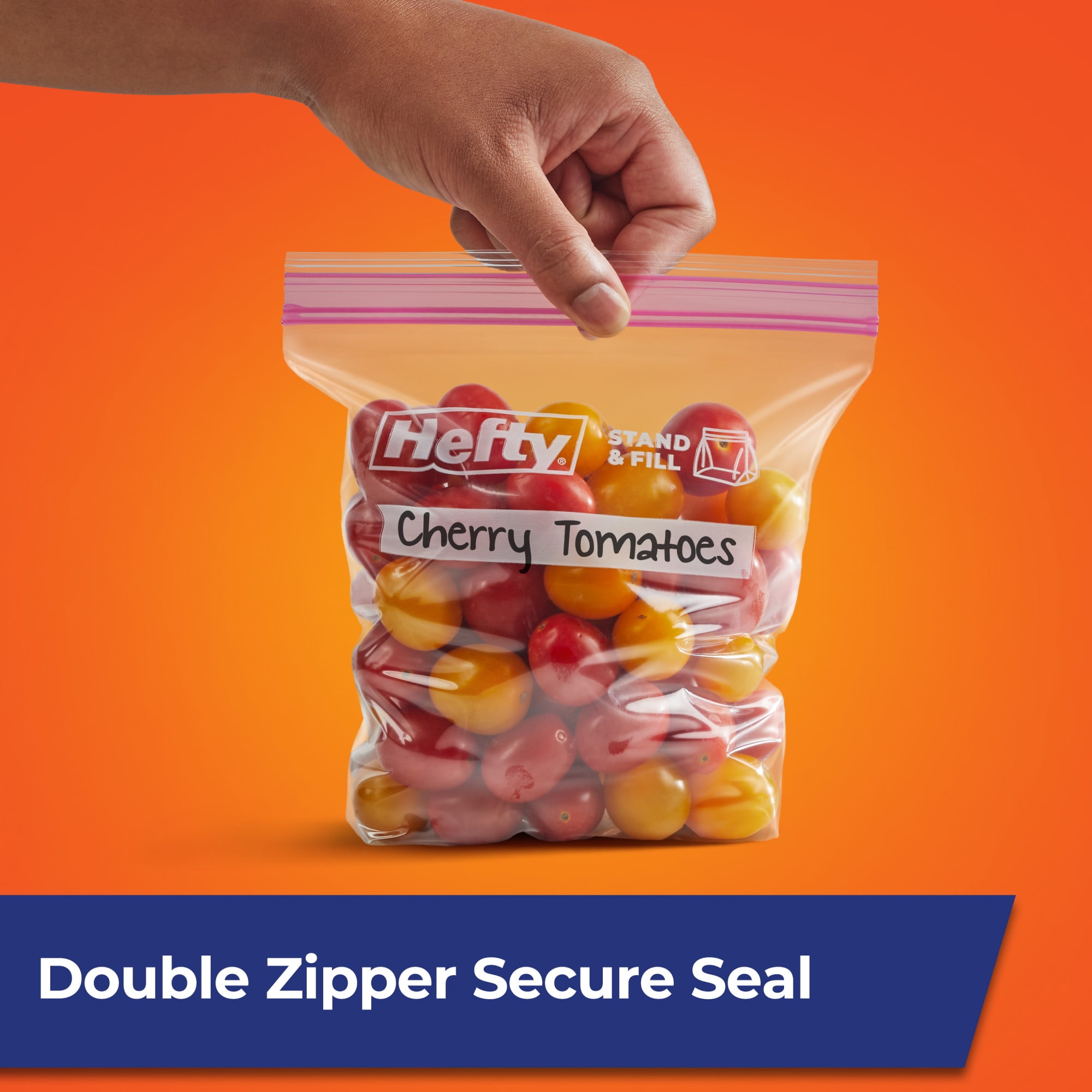 Hefty Press to Close Quart Storage Bags, 25 Count