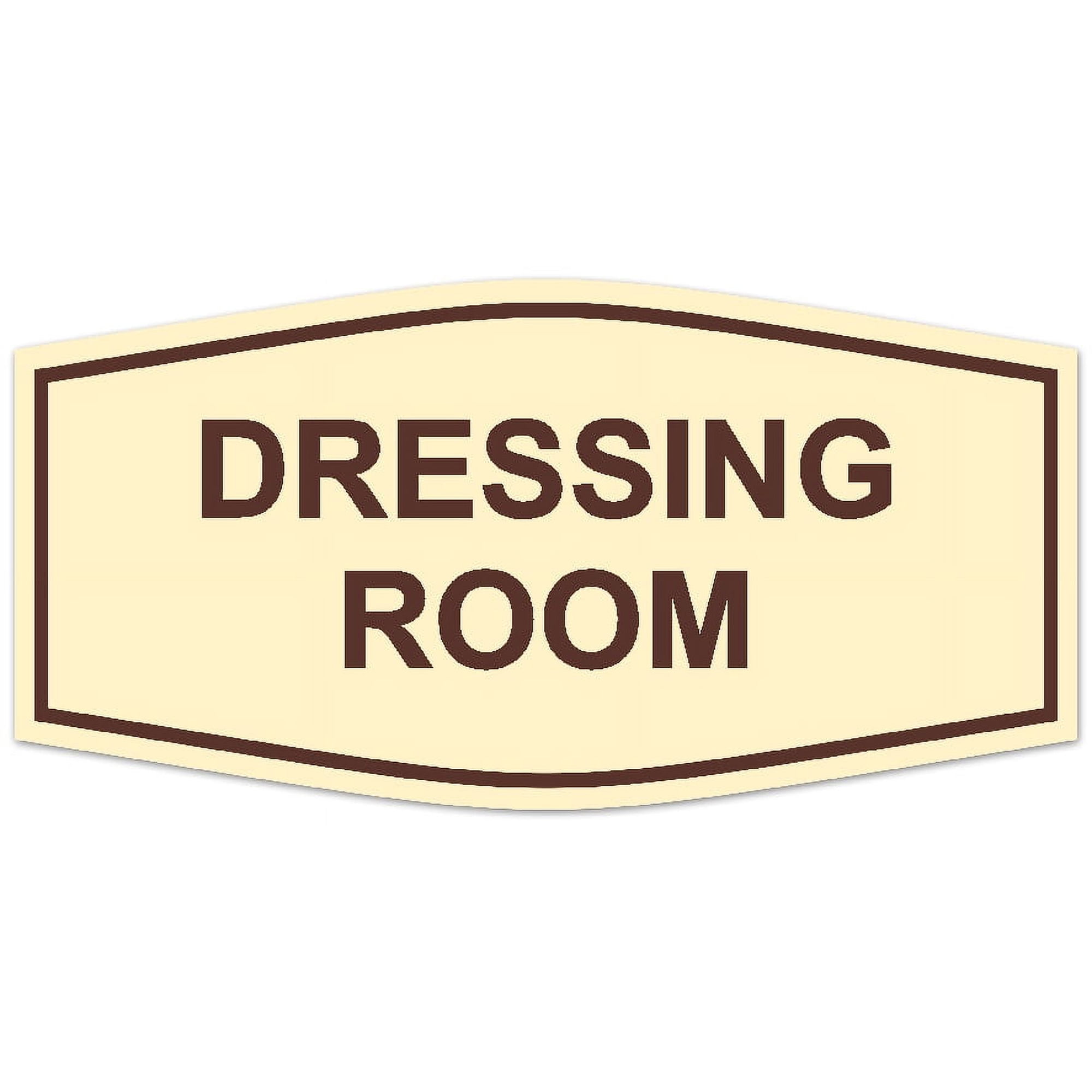 Signs ByLITA Fancy Dressing Room Sign - Laser-Engraved Lettering | Durable ABS Plastic | Vibrant Colors | Powerful Foam Tape (Ivory/Dark Brown) - Small