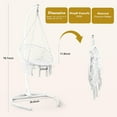 thumbnail image 2 of Outdoor Hanging Swing Chair with Stand, Boho Swinging Hammock Chairs with Stand for Bedroom, Patio, Porch, Outdoor and Indoor, 2 of 8