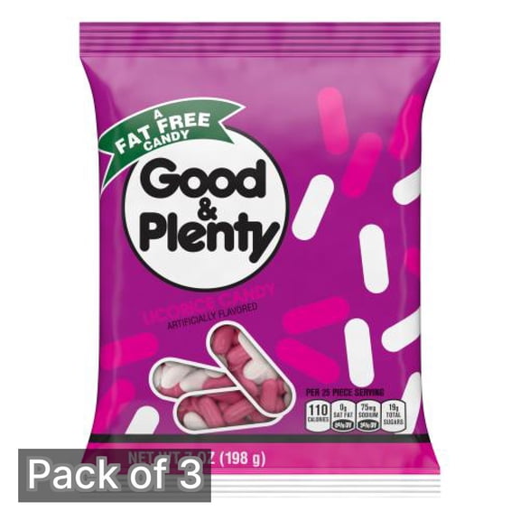 Hershey's Good & Plenty Licorice Candy 7 oz Bag (Pack of 3)