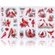 thumbnail image 1 of 3 láminas de calcomanías navideñas para muebles con diseño de cardenal, 6x12 pulgadas, muérdago navideño, autoadhesivas para pared., 1 of 9