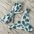 thumbnail image 2 of DOPI Women's Sexy Print Bow Tie High Cut Bandeau Bikini Set Two Piece Swimsuit, 2 of 4