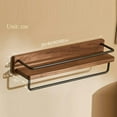 thumbnail image 2 of Corner Shower Caddy  Wooden Shower Caddy Adhesive Bathroom Shelves Wall Mounted Shower Rack No Drilling Multi-function For Bathroom Toilet,B50cm, 2 of 5