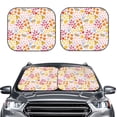 thumbnail image 6 of Lsque Colorful Floral 2 PCS Windshield Sun Shade | CarFoldable Window Covers | Car Accessories Reflect UV for Universal Cars SUV Truck | Large, 6 of 7