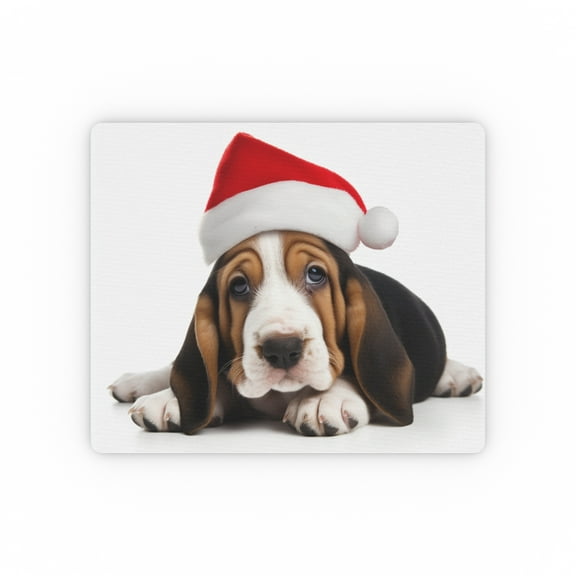 DistinctInk Mouse Pad - 1/4" Foam Rubber - Basset Hound Puppy