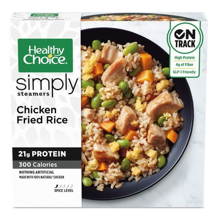 Healthy Choice Simply Steamers Chicken Fried Rice, High Protein Frozen Meal, 10 oz. Bowl