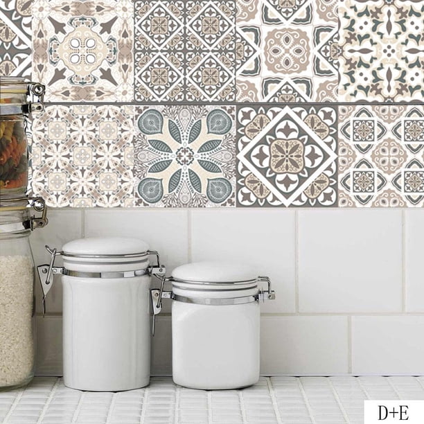 Patrón de flores retro Pegatinas de pared Azulejos para el hogar Calcomanías de fondo Decoración de arte (D Ndcxsfigh Nuevos Originales