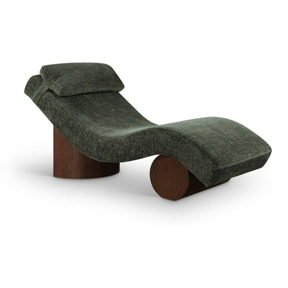 Meridian Furniture Marcella Green Fabric Upholstered Chaise Lounge