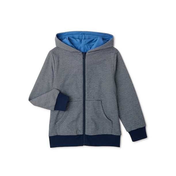 Wonder Nation Wonder Nation Boys Full Zip Reversible Hoodie Sizes 4 16 Husky Walmart Com Walmart Com