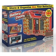 As Seen on TV 2 Pack Battery Daddy, 180 Battery Organizer and Storage Case with Included Battery Tester Battery Storage System