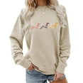 thumbnail image 2 of Arlun Cute Dachshund Mama Sweatshirts Womens Casual Graphic Printed Crewneck Pullover Tops Funny Dog Long Sleeve Cozy Basic Sweatshirt Gifts for Dog Owner Beige L, 2 of 3