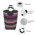 thumbnail image 4 of DouZhe 50L Rectangular Laundry Basket, Retro Tribal Native Style Green Prints Waterproof Foldable Laundry Hamper with Aluminum Handles, 4 of 6