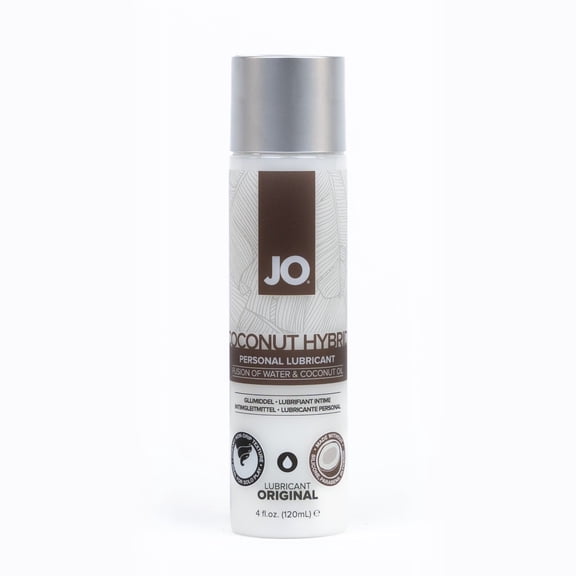 JO Coconut Hybrid Personal Lubricant, Water-Based Lube with Coconut Oil, Non-Drip Texture, 4 fl oz