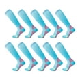 thumbnail image 1 of Medias de fútbol con protección para las piernas, disponibles para hombres y mujeres, medias de presión, medias cómodas (azul lago), 1 of 5