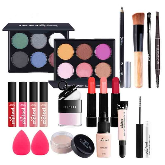 All-in-One Holiday Gift Makeup Set Cosmetic Essential Starter Bundle Include Eyeshadow Palette Lipstick Concealer Blush Mascara Foundation Face Powder - Makeup Kit for Women Full Kit